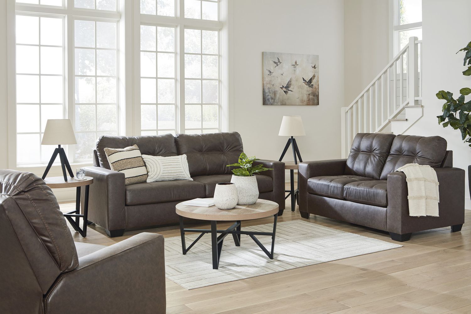 Deanlee Grayish Brown Table Set of 3 T23513