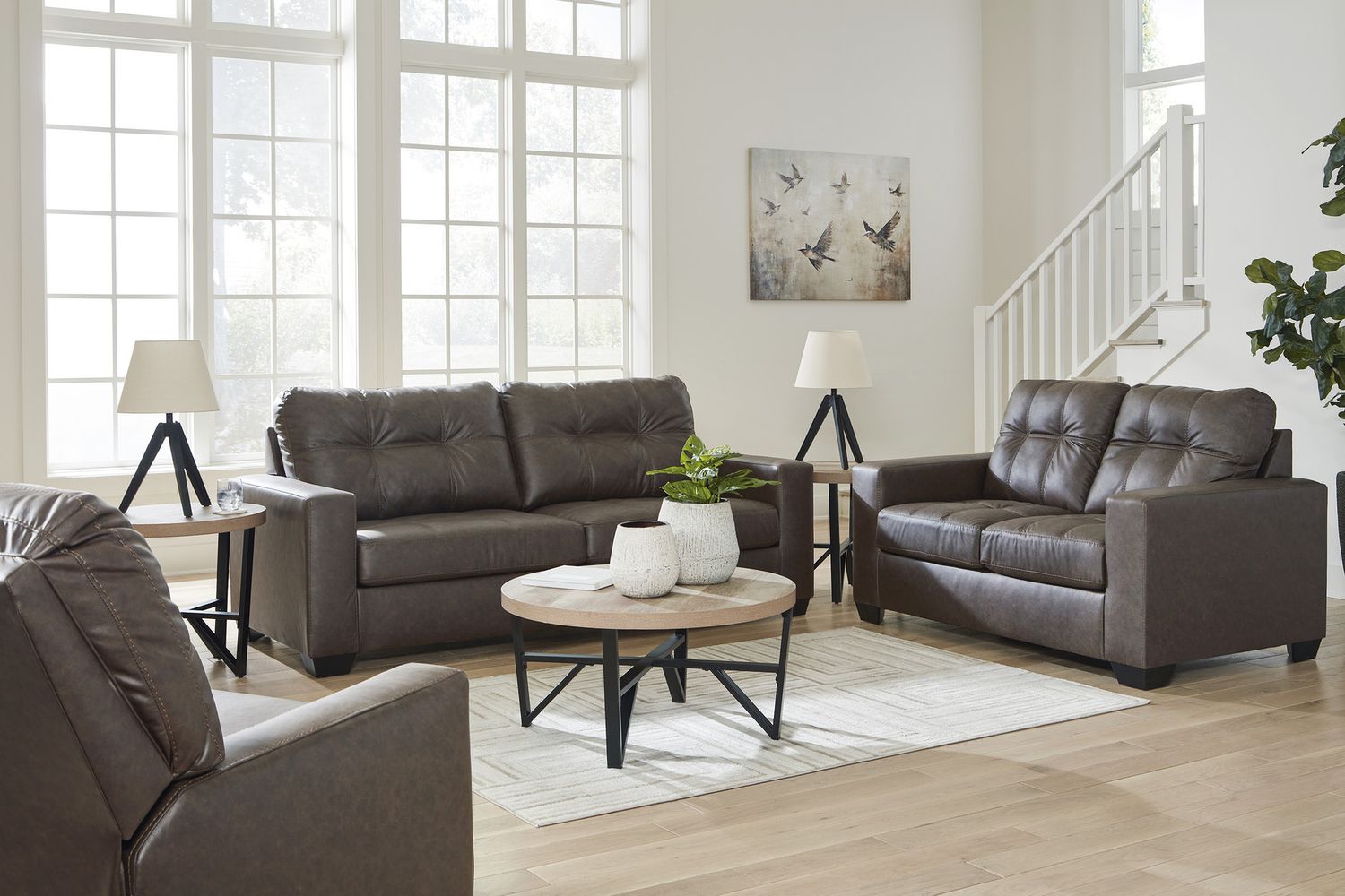 Deanlee Grayish Brown Table Set of 3 T23513