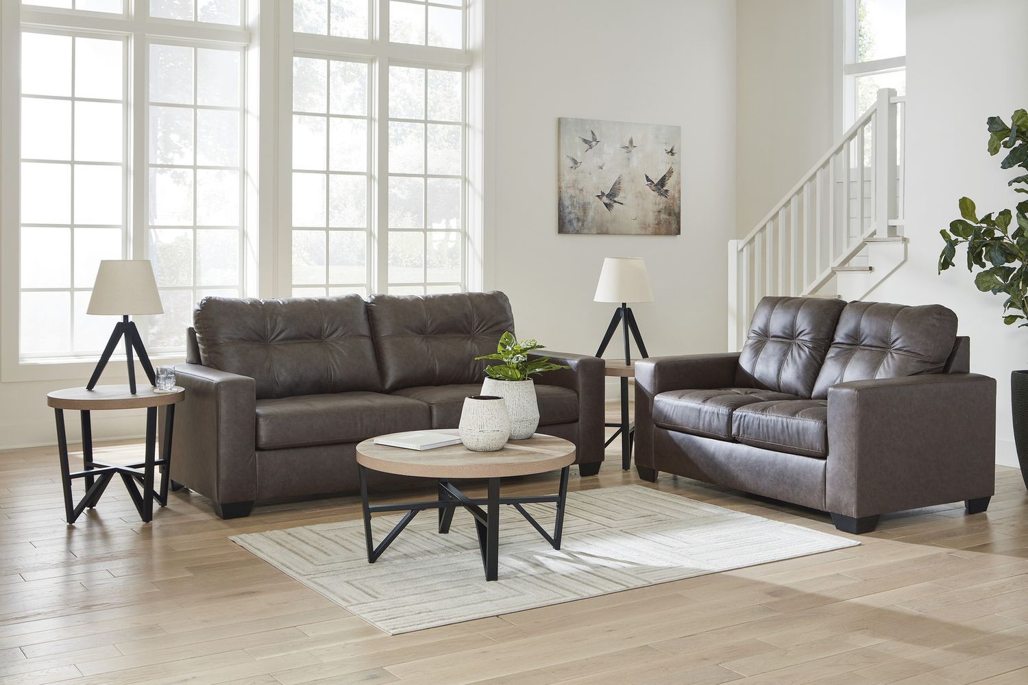 Deanlee Grayish Brown Table Set of 3 T23513