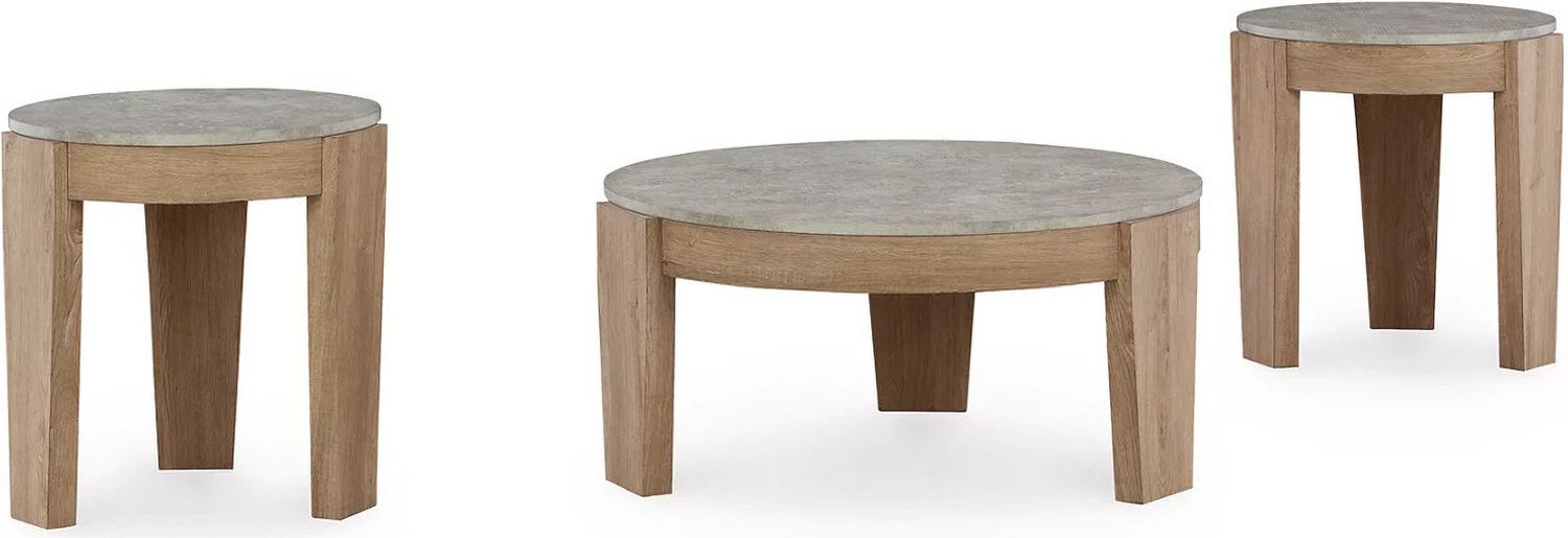 Guystone Light Brown Table Set of 3 T23713