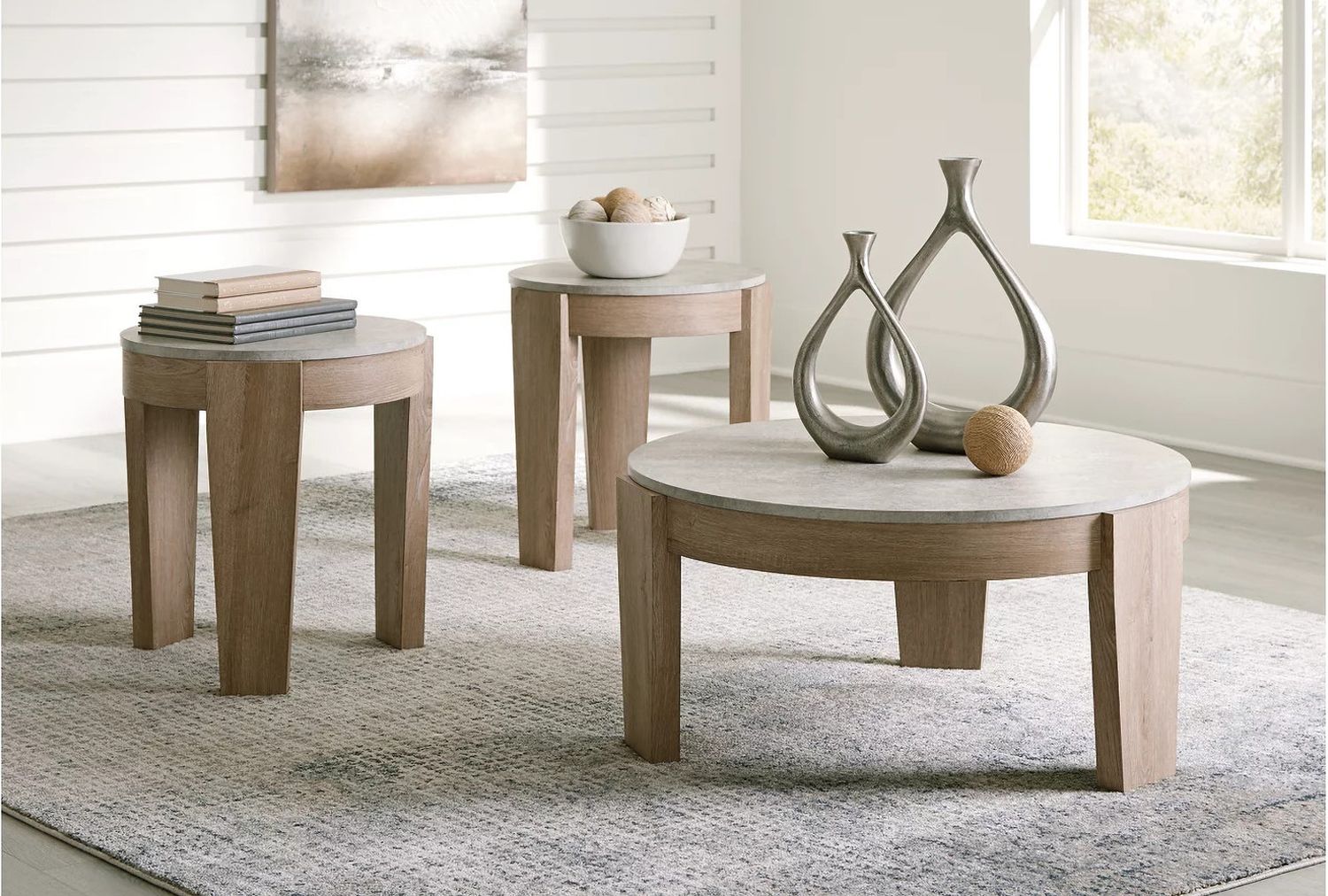 Guystone Light Brown Table Set of 3 T23713