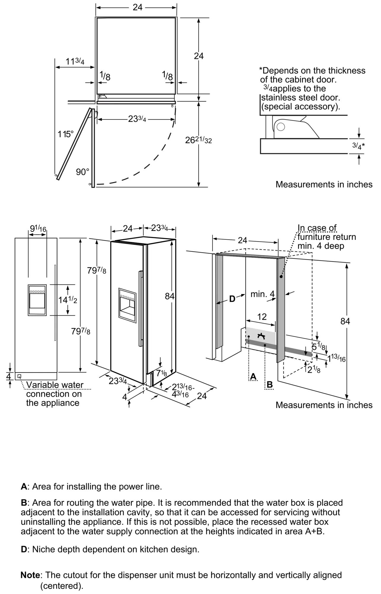 24-Inch Built-in Panel Ready Freezer Column with Ice & Water Dispenser, Left Side Door Swing. T24ID900LP