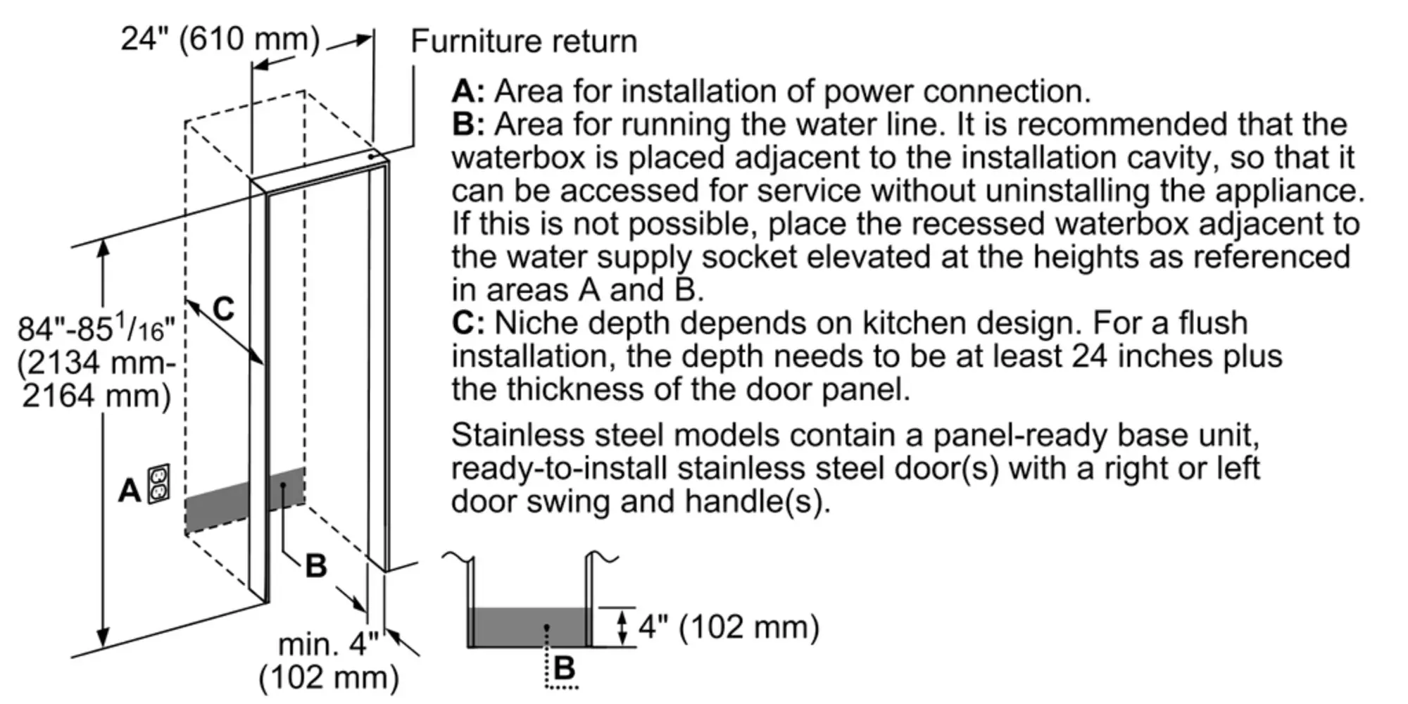 Freedom® Built-in Freezer Column 24'' Panel Ready T24IF905SP