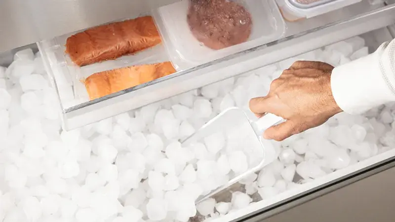 Full Width Ice Drawer for large gatherings