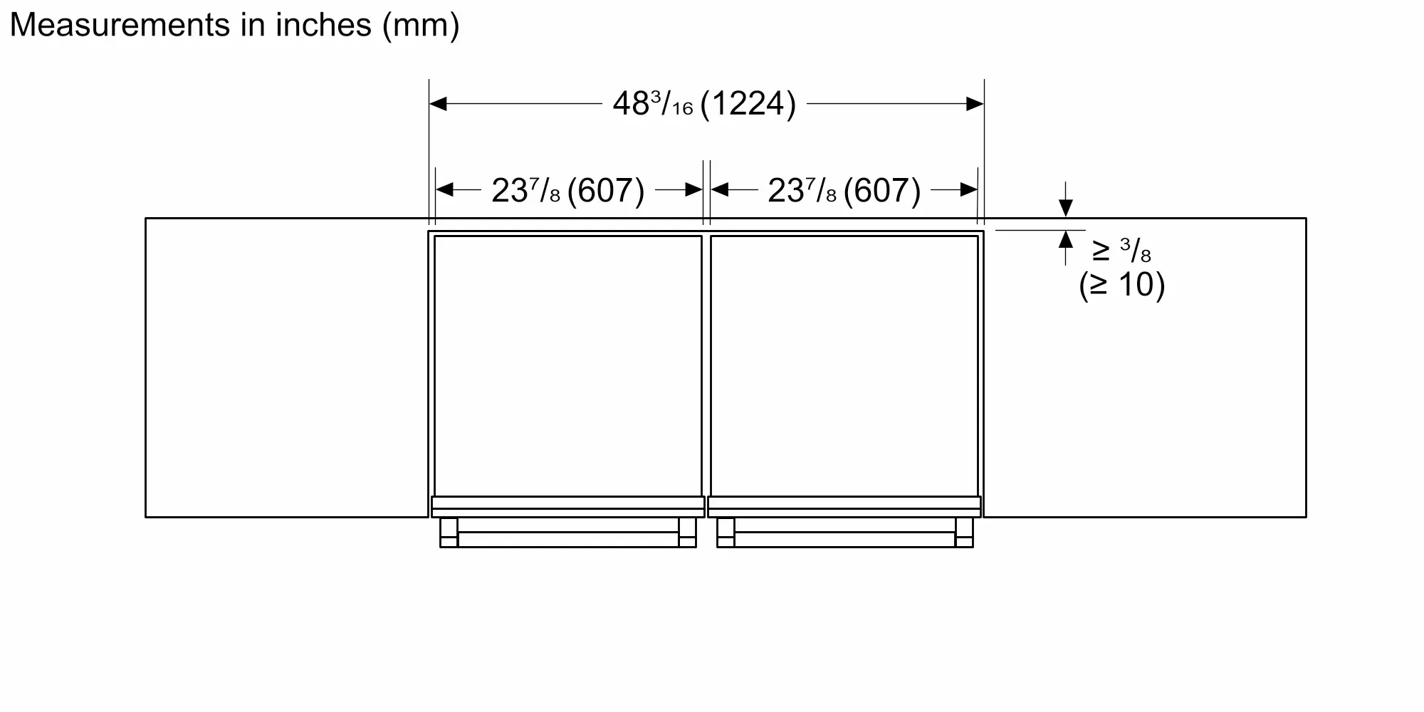 FreedomĀ® Under Counter Combo Drawer Refrigerator/freezer 24'' Panel Ready T24UC905DP