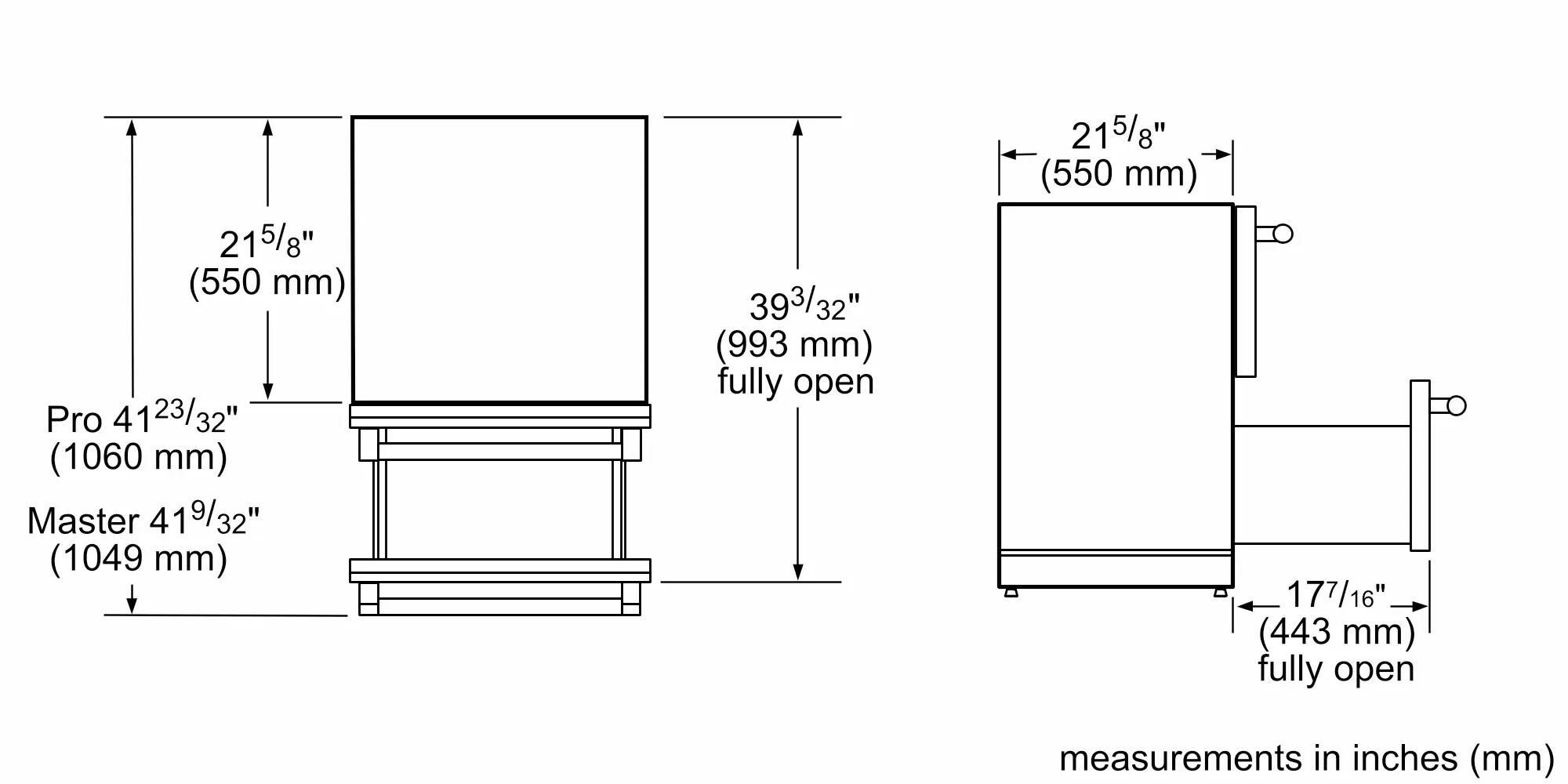 FreedomĀ® Under Counter Combo Drawer Refrigerator/freezer 24'' Professional T24UC925DS