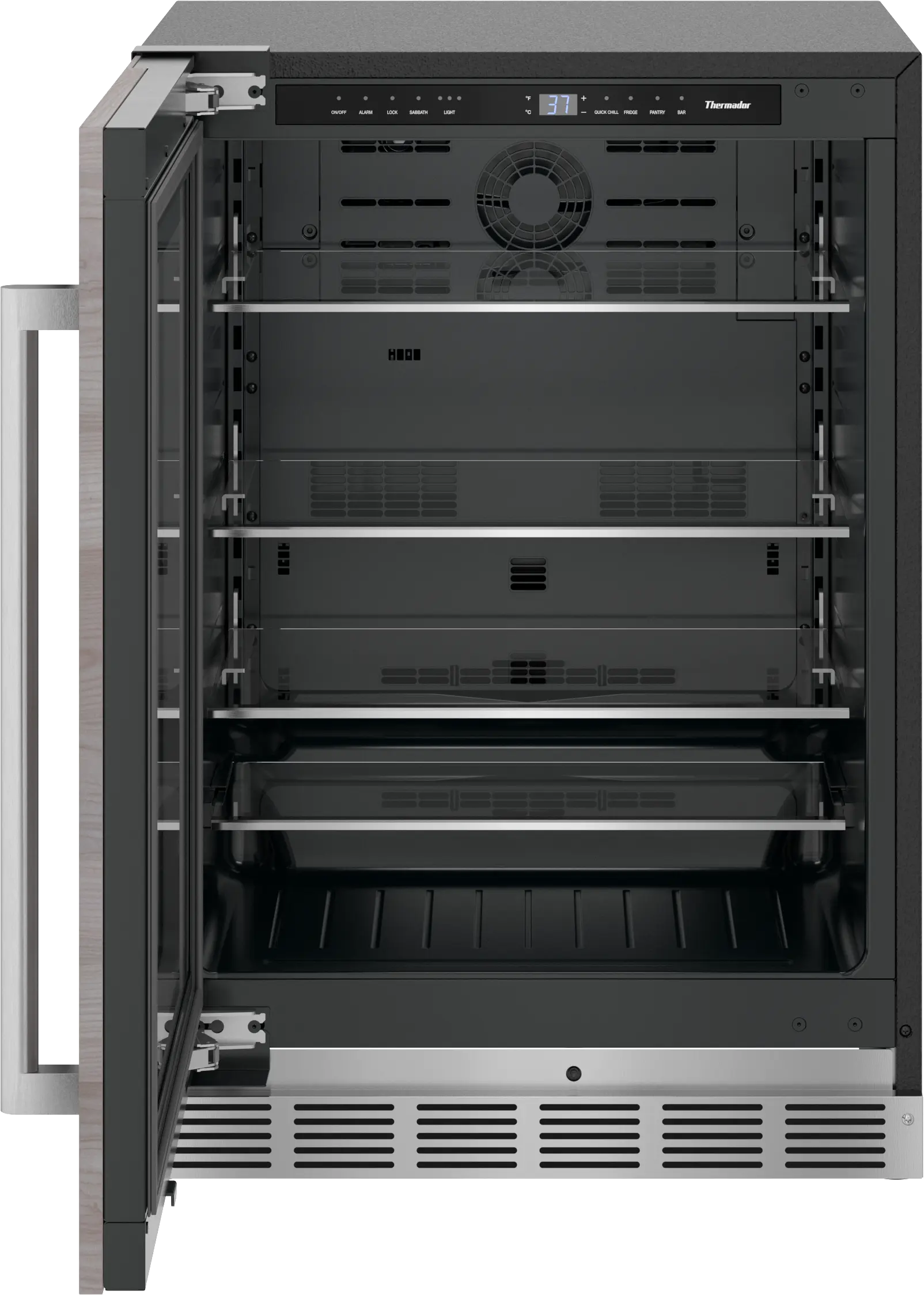 FreedomĀ® Under Counter Refrigerator With Glass Door 24'' Panel Ready, Left Hinge T24UR905LP