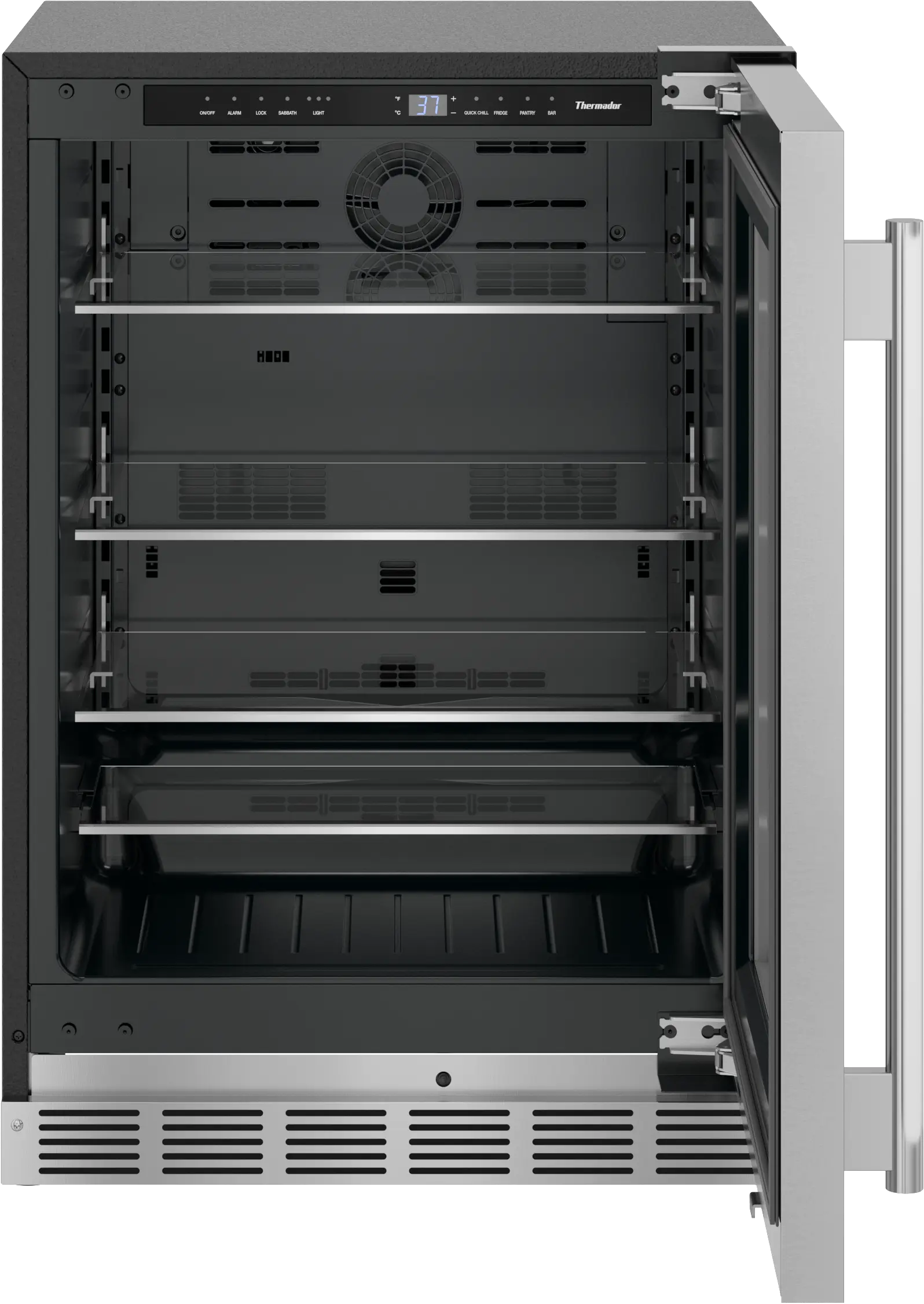 Freedom® Under Counter Refrigerator With Glass Door 24'' Masterpiece® , Right Hinge T24UR915RS