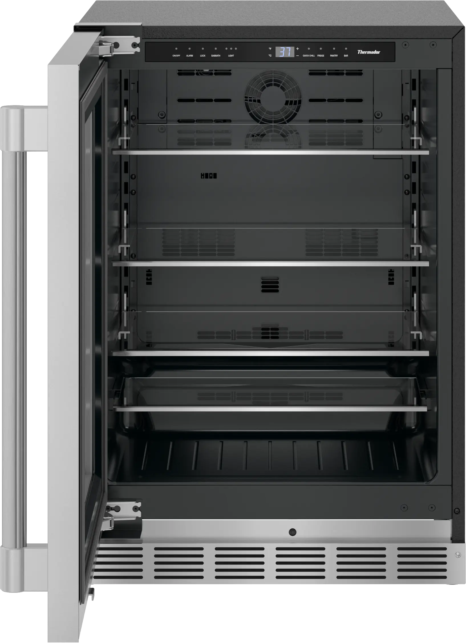 FreedomĀ® Under Counter Refrigerator With Glass Door 24'' Professional , Left Hinge T24UR925LS