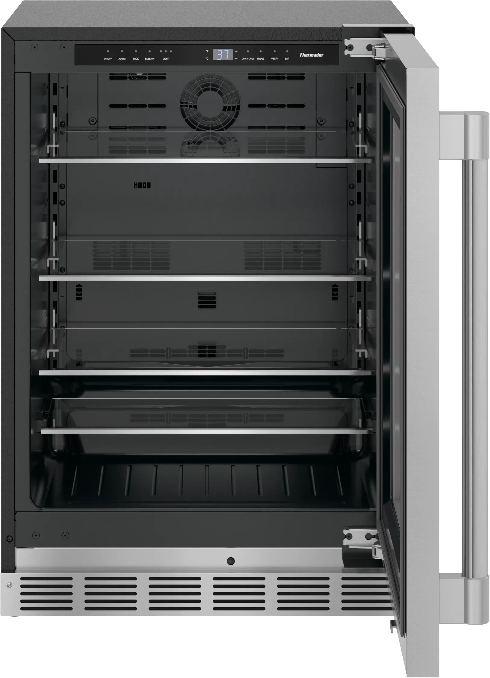 FreedomĀ® Under Counter Refrigerator With Glass Door 24'' Professional , Right Hinge T24UR925RS