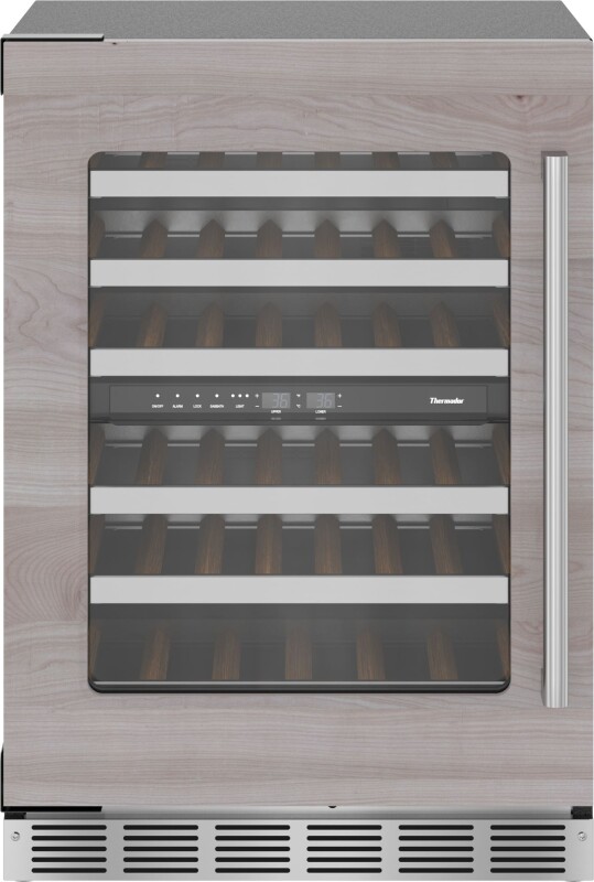 Thermador Freedom Under Counter Wine Cooler with Glass Door 24" Left Hinge Panel Ready T24UW905LP Picture 1