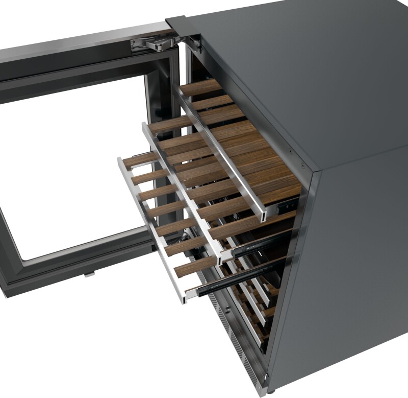 Freedom Under Counter Wine Cooler with Glass Door 24" Masterpiece® Left Hinge T24UW915LS