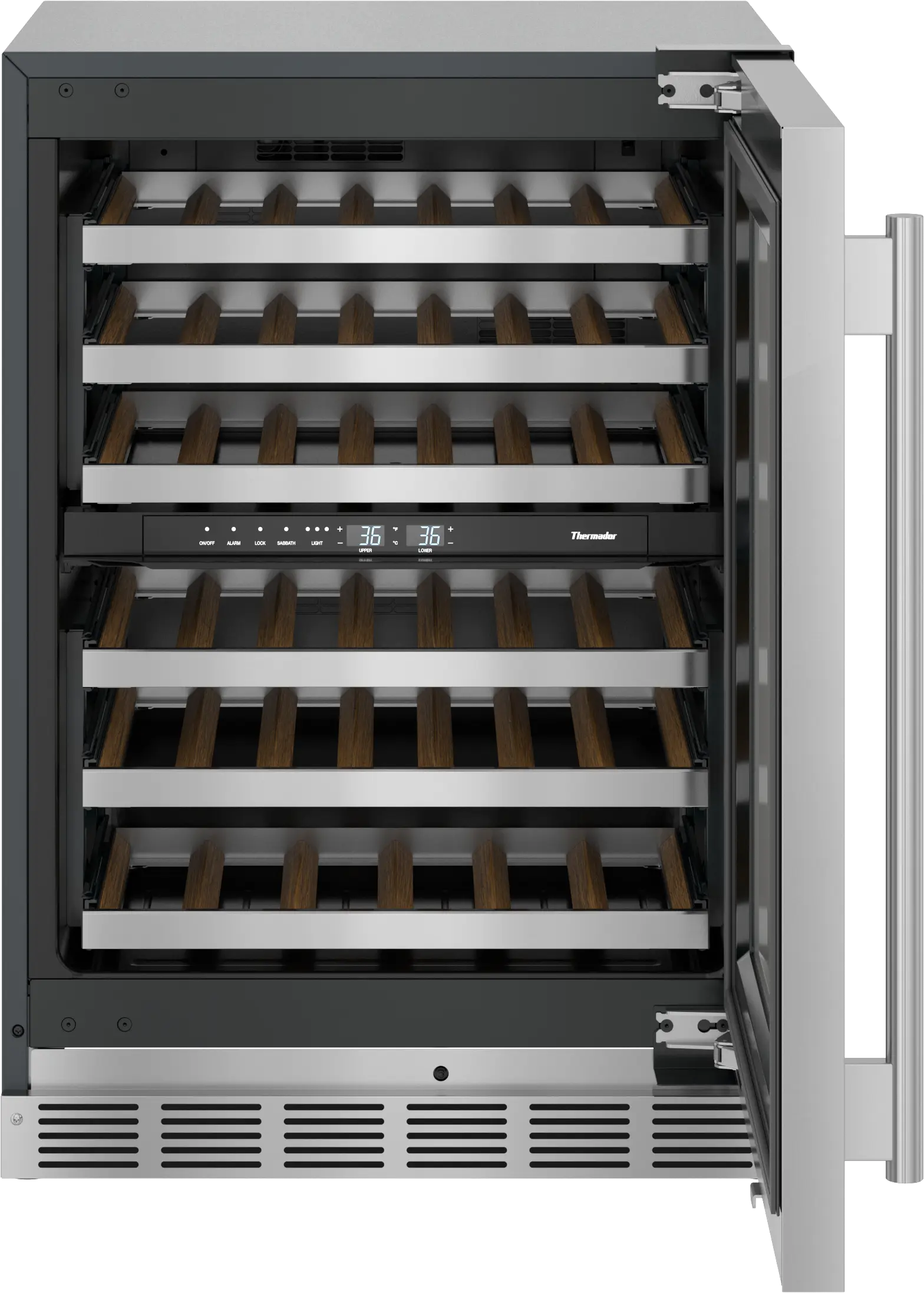 Freedom® Under Counter Wine Cooler With Glass Door 24'' Masterpiece® , Right Hinge T24UW915RS