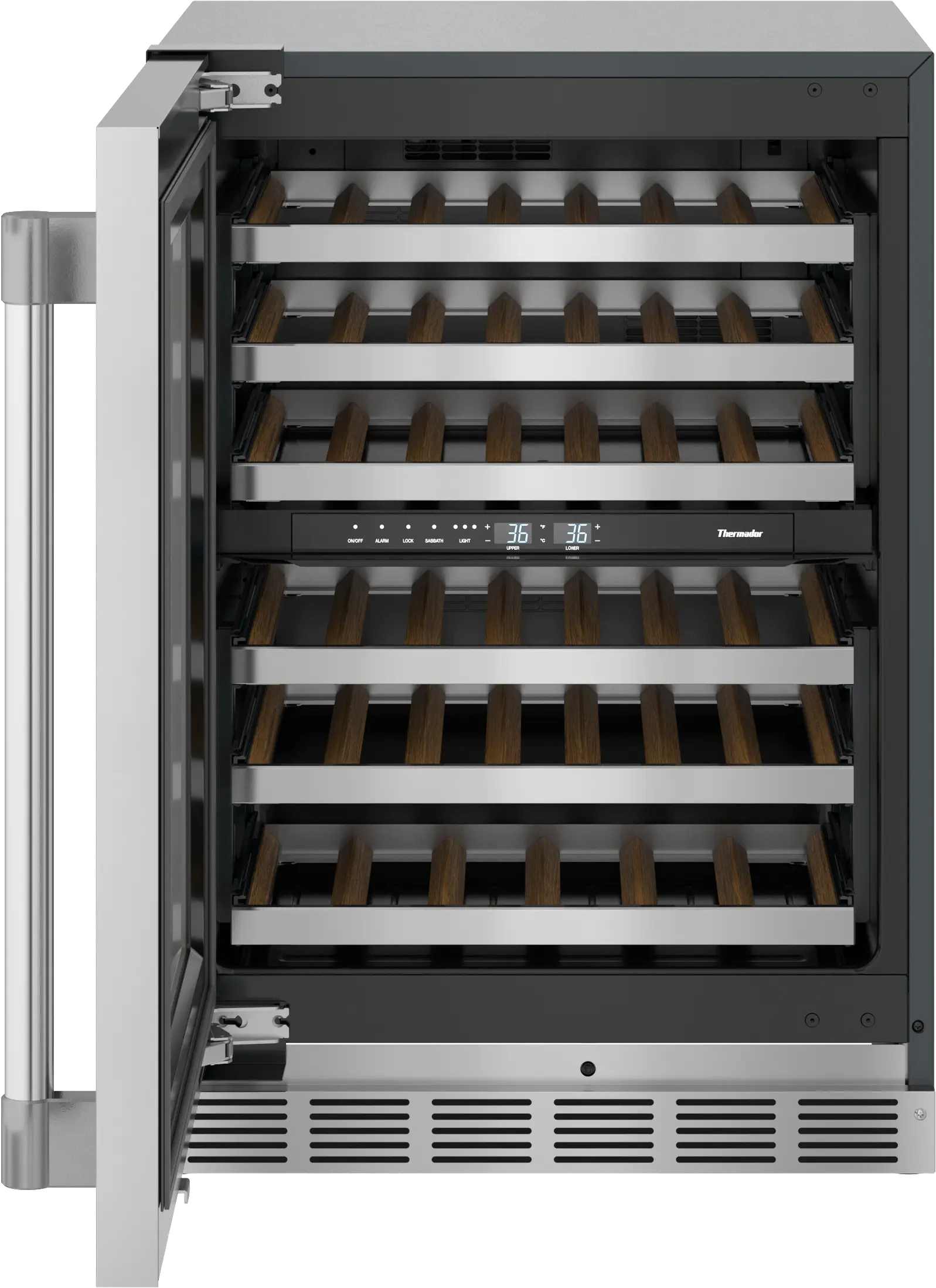 FreedomĀ® Under Counter Wine Cooler With Glass Door 24'' Professional , Left Hinge T24UW925LS