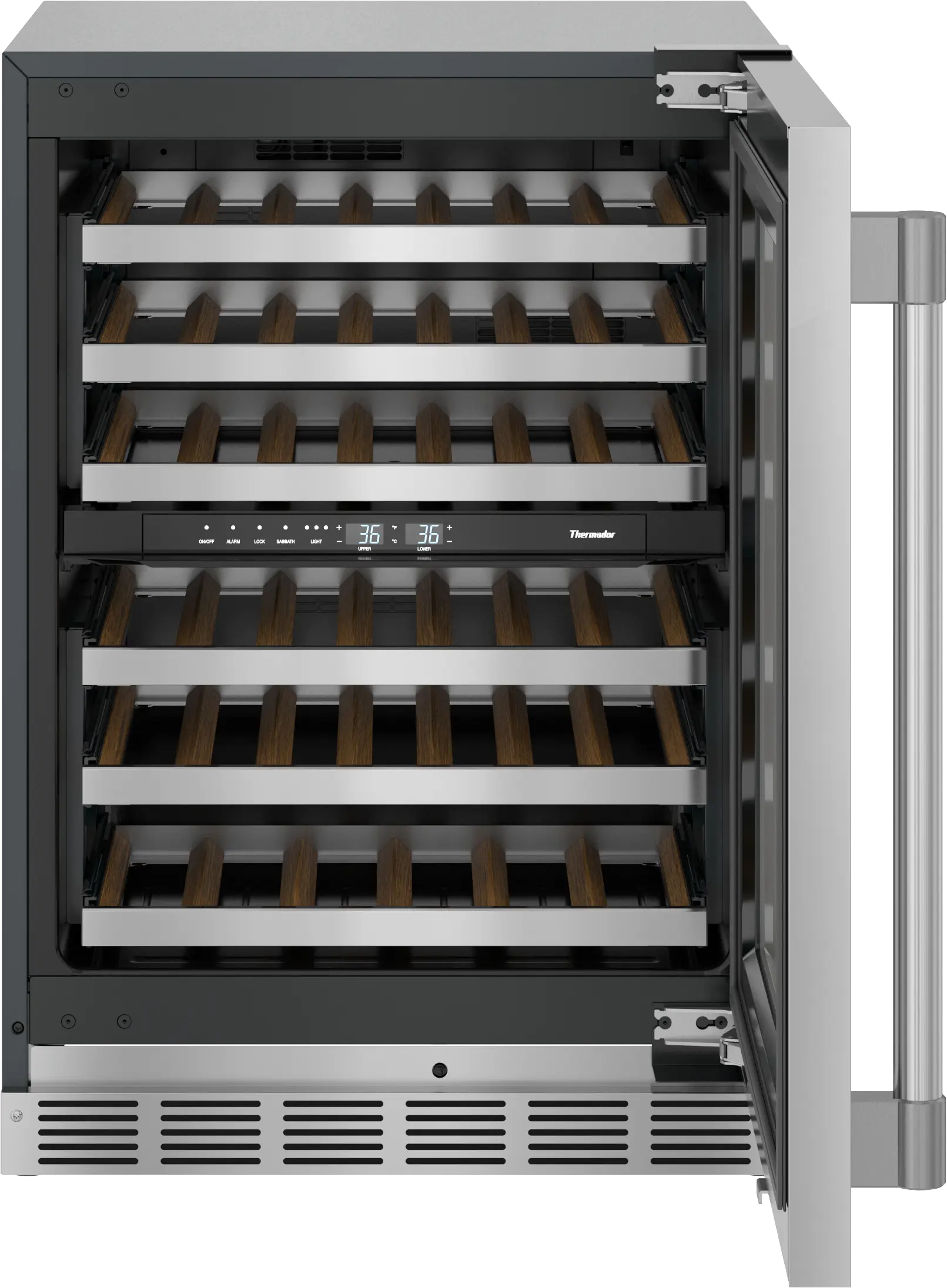 FreedomĀ® Under Counter Wine Cooler With Glass Door 24'' Professional , Right Hinge T24UW925RS