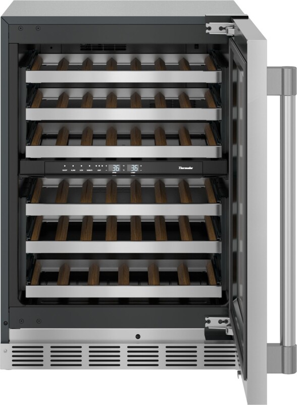 Freedom Under Counter Wine Cooler with Glass Door 24" Professional Right Hinge T24UW925RS