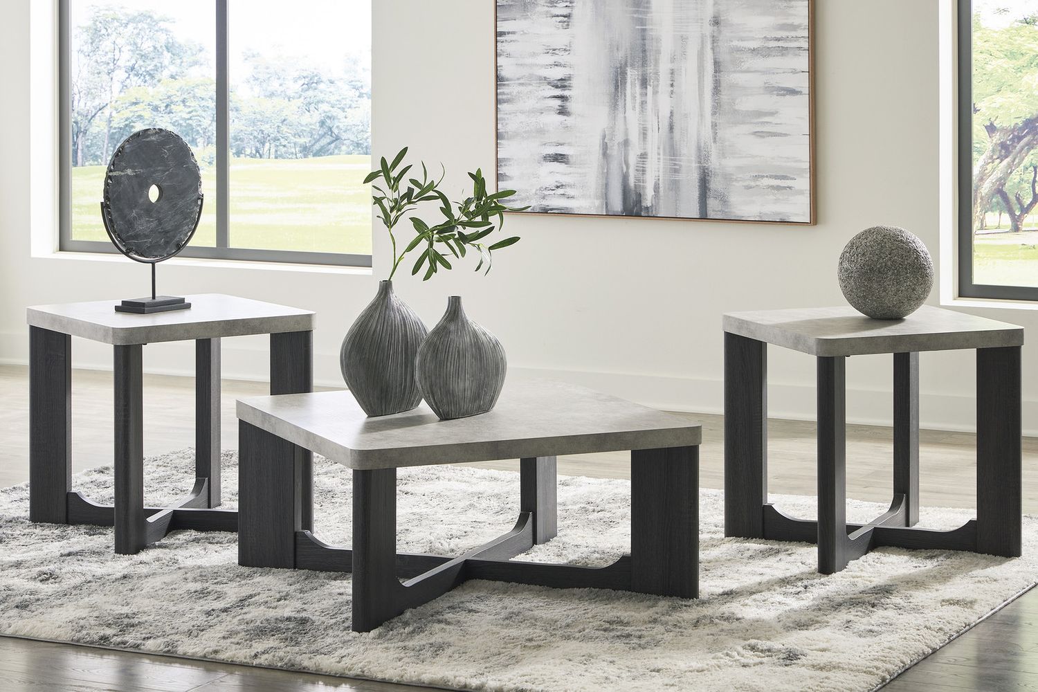 Sharstorm Gray Table Set of 3 T25113