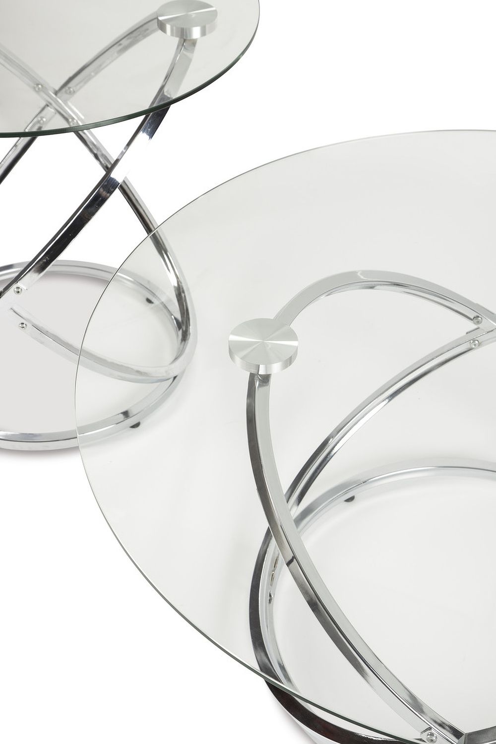 Hollynyx Chrome 3 Piece Occasional Table Set T27013