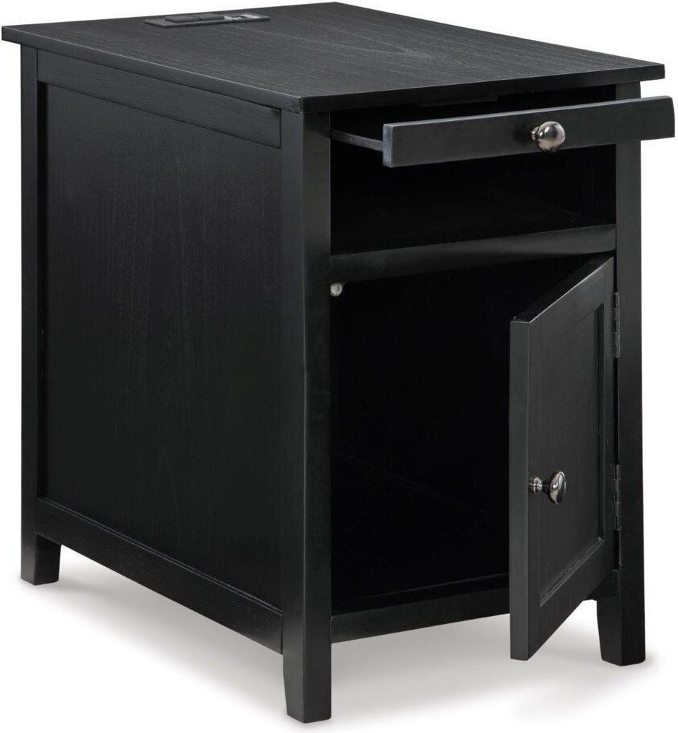 Treytown Black Chairside Table T300617