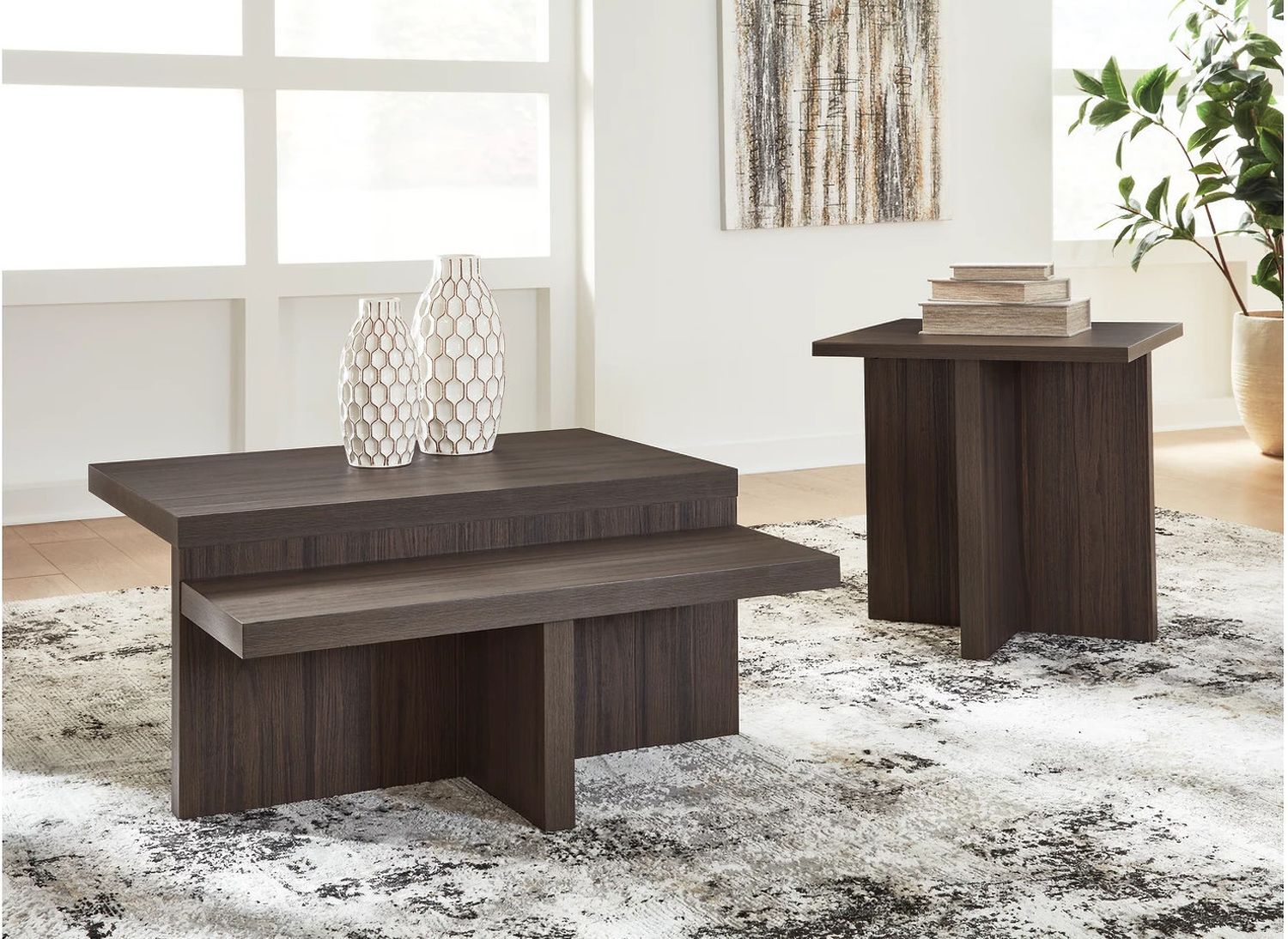 Zendex Table Set of 2 In Brown T30412