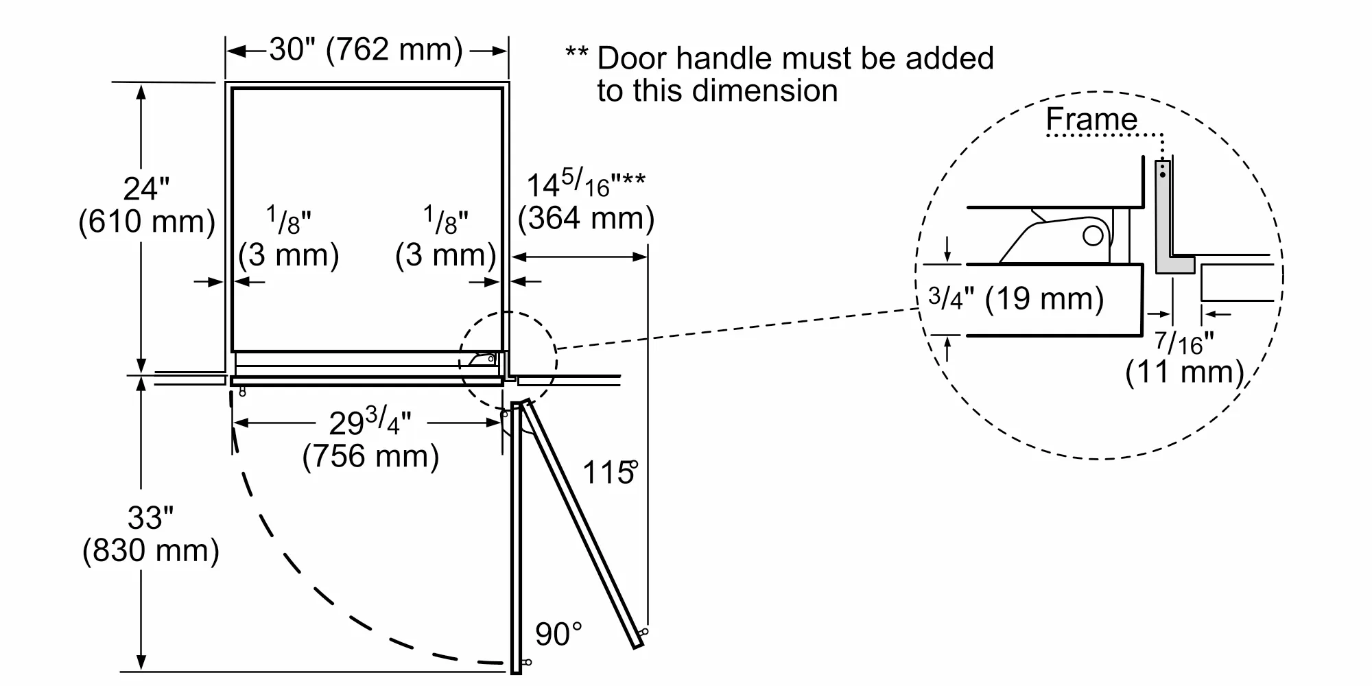 Built-in Two Door Bottom Freezer 30" Professional T30BB925SS