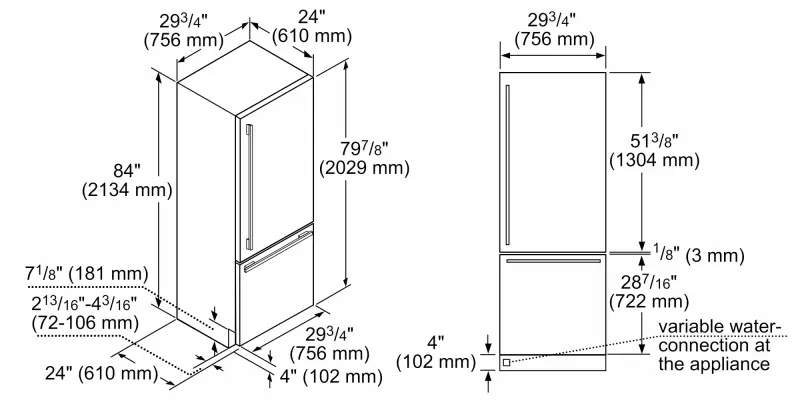 Built-in Two Door Bottom Freezer 30" T30IB905SP