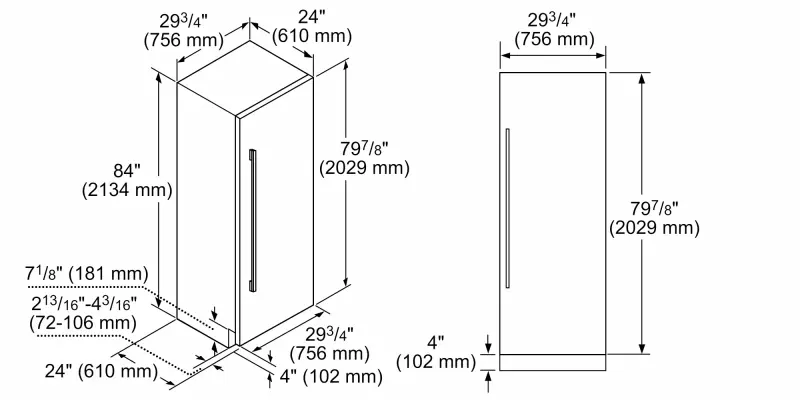 Built-in Refrigerator Column 30" Built-in Refrigerator Column 30'' T30IR905SP