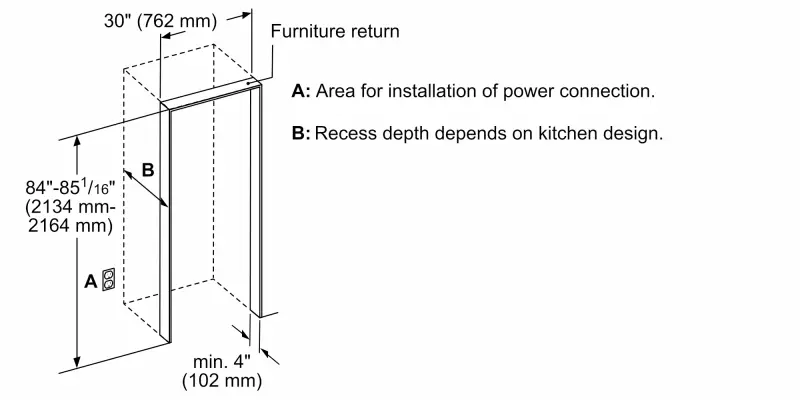 Built-in Refrigerator Column 30" Built-in Refrigerator Column 30'' T30IR905SP