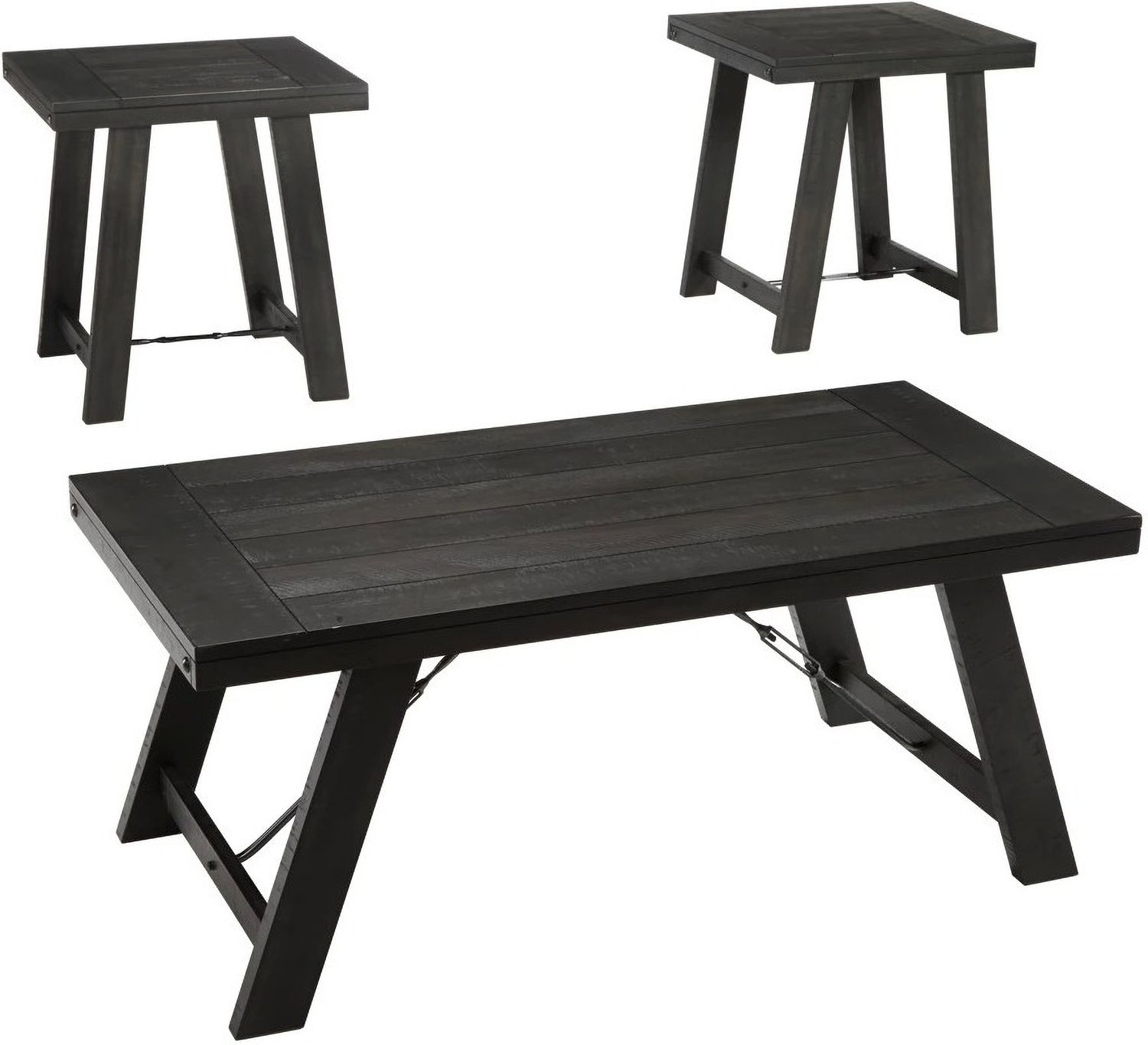 Noorbrook Black/Pewter 3 Piece Occasional Table Set T35113