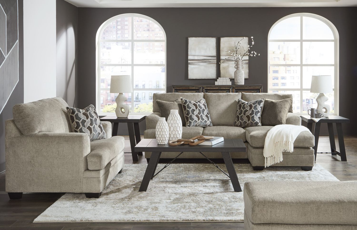 Noorbrook Black/Pewter 3 Piece Occasional Table Set T35113