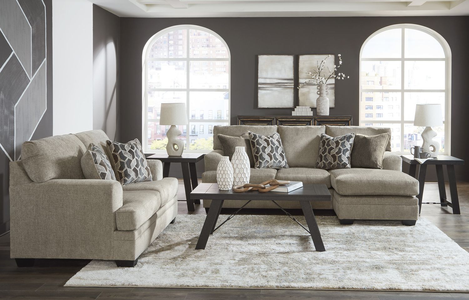 Noorbrook Black/Pewter 3 Piece Occasional Table Set T35113