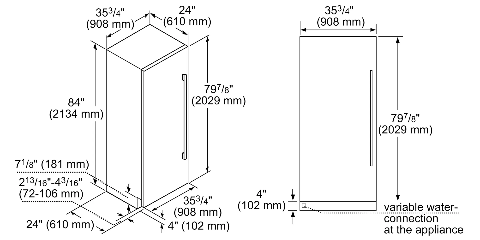Freedom® Built-in Freezer Column 36'' Panel Ready T36IF905SP