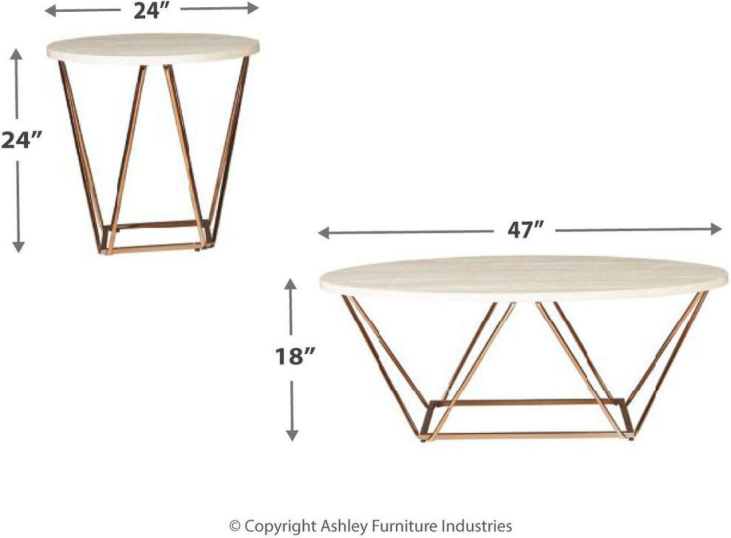 Tarica Two Tone Table Set of 3 T38513