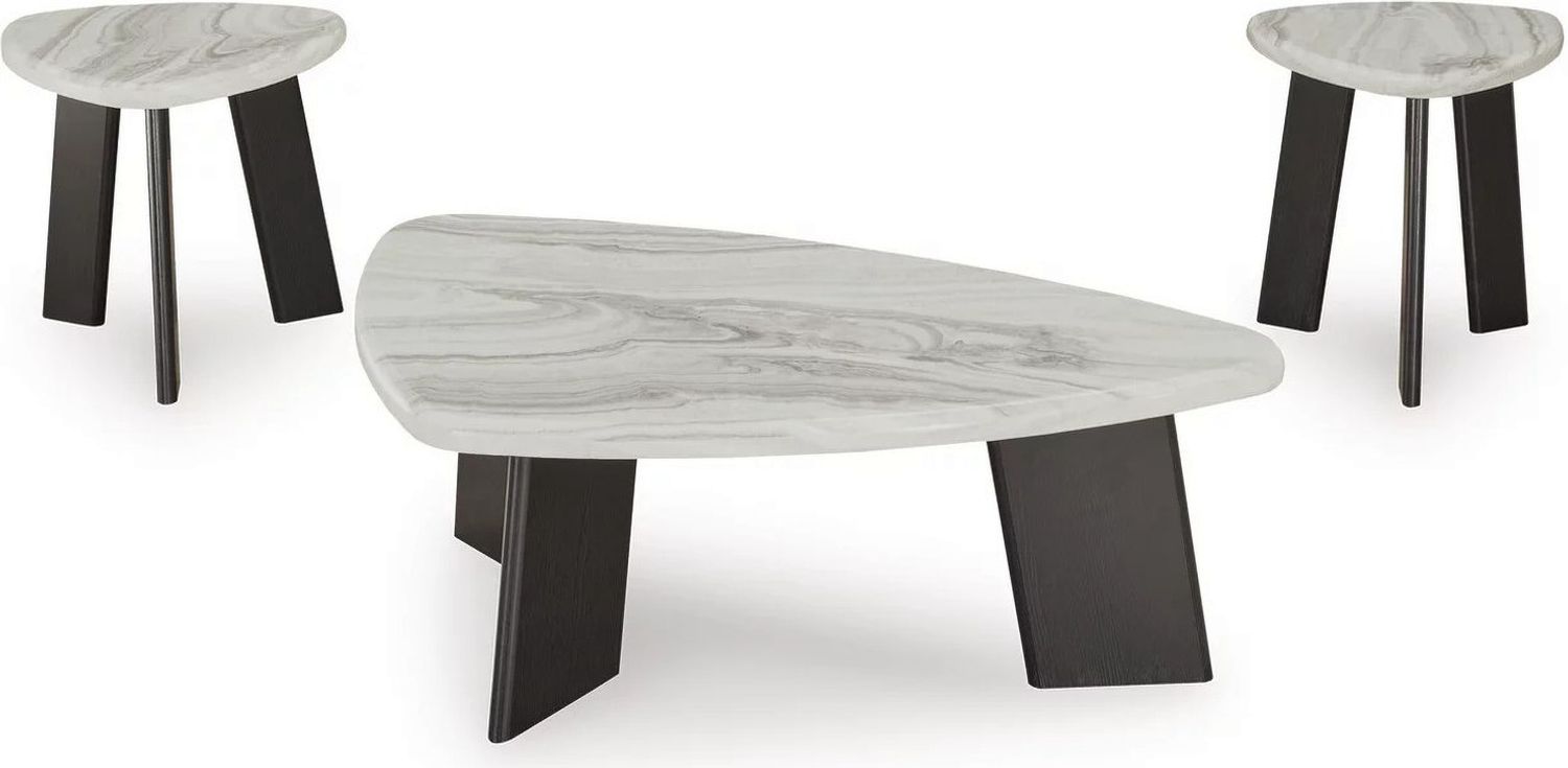 Lilyberg Table Set of 3 In Gray and Black T38913