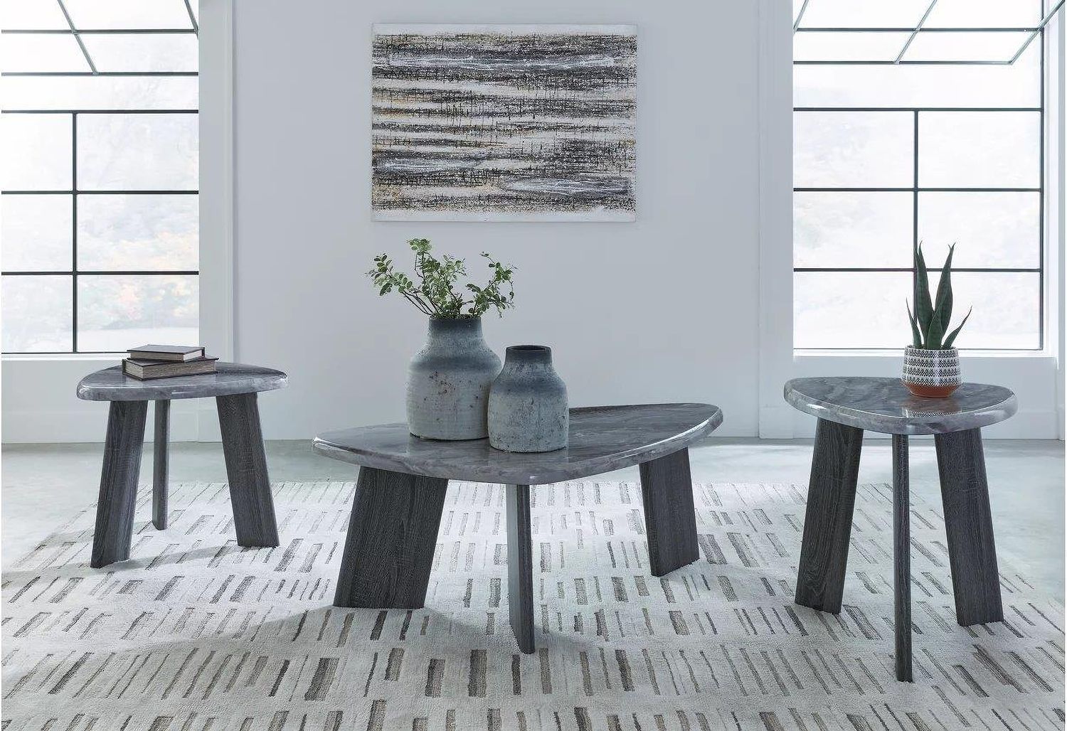 Bluebond Table Set of 3 In Gray T39013