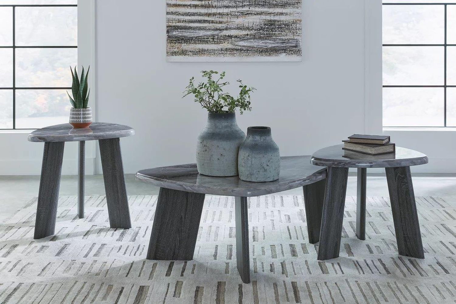 Bluebond Table Set of 3 In Gray T39013