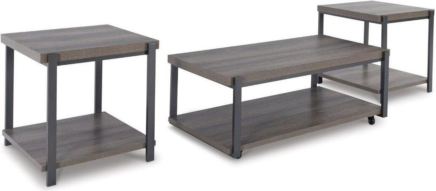 Wilmaden Gray And Black Occasional Table Set T39313