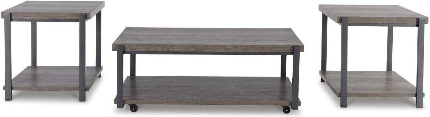 Wilmaden Gray And Black Occasional Table Set T39313