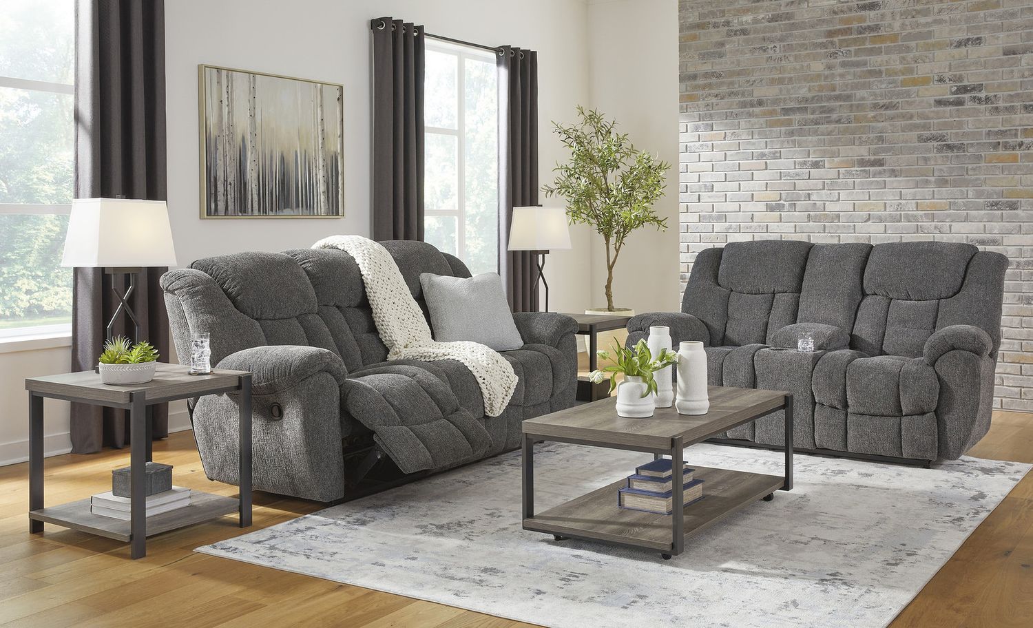 Wilmaden Gray And Black Occasional Table Set T39313