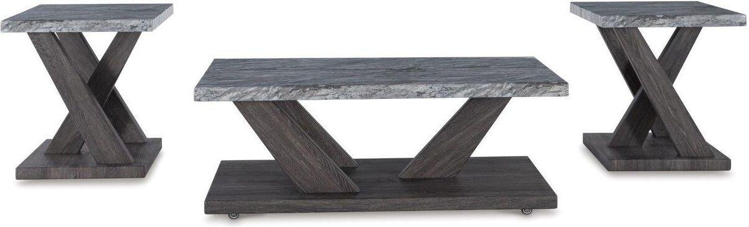 Bensonale Brown And Gray Occasional Table Set T40013