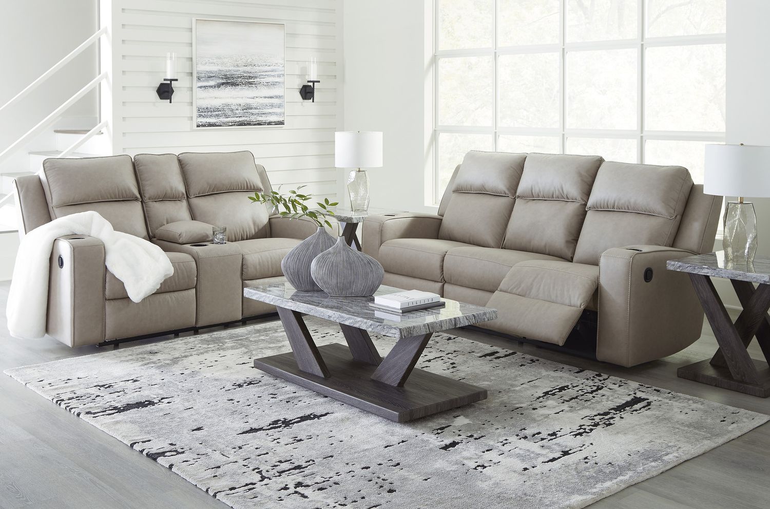 Bensonale Brown And Gray Occasional Table Set T40013
