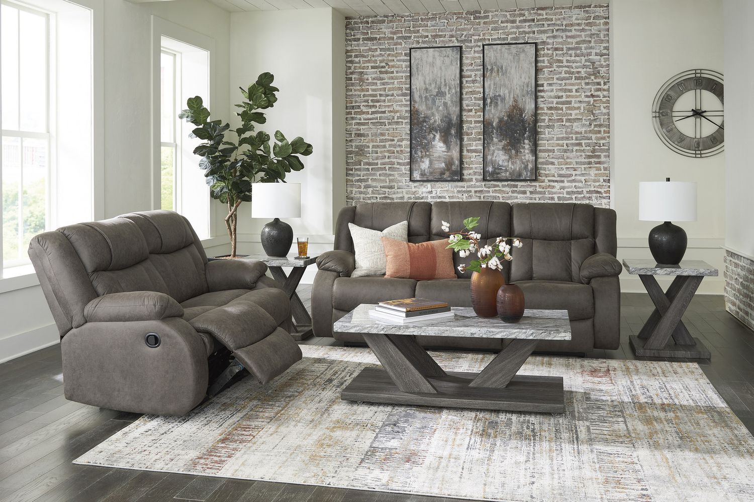 Bensonale Brown And Gray Occasional Table Set T40013