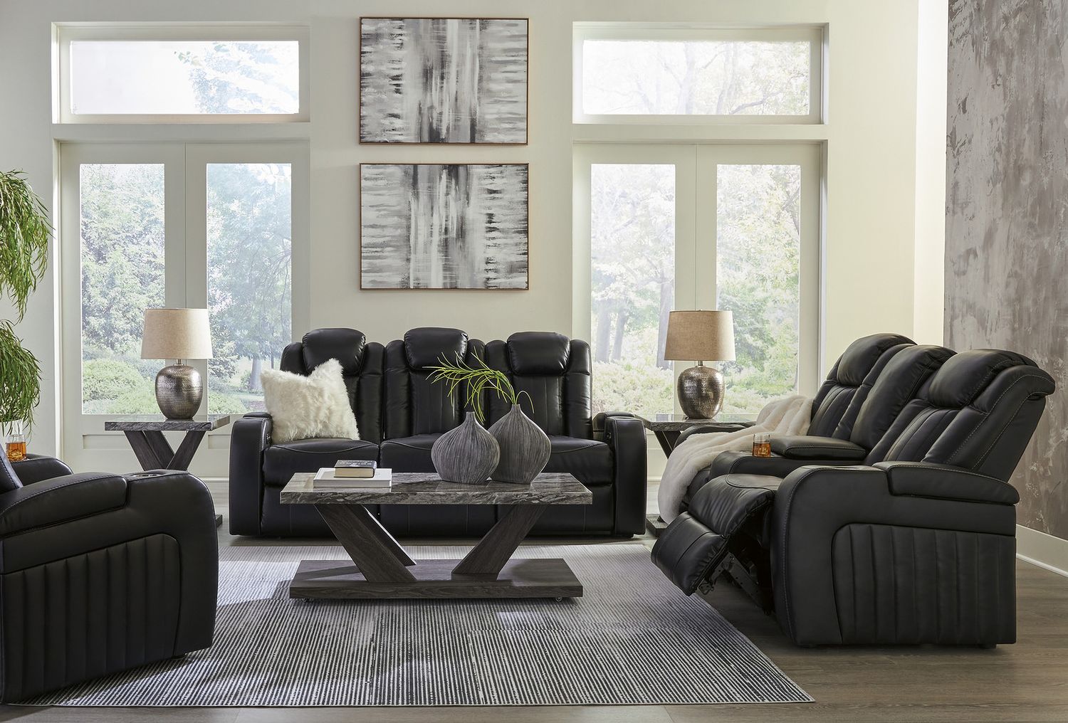 Bensonale Brown And Gray Occasional Table Set T40013