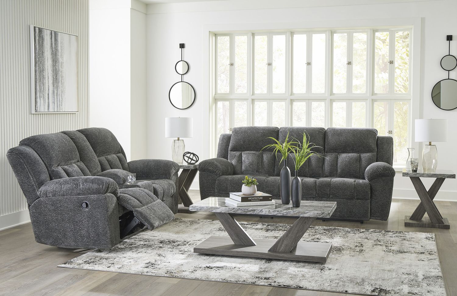 Bensonale Brown And Gray Occasional Table Set T40013