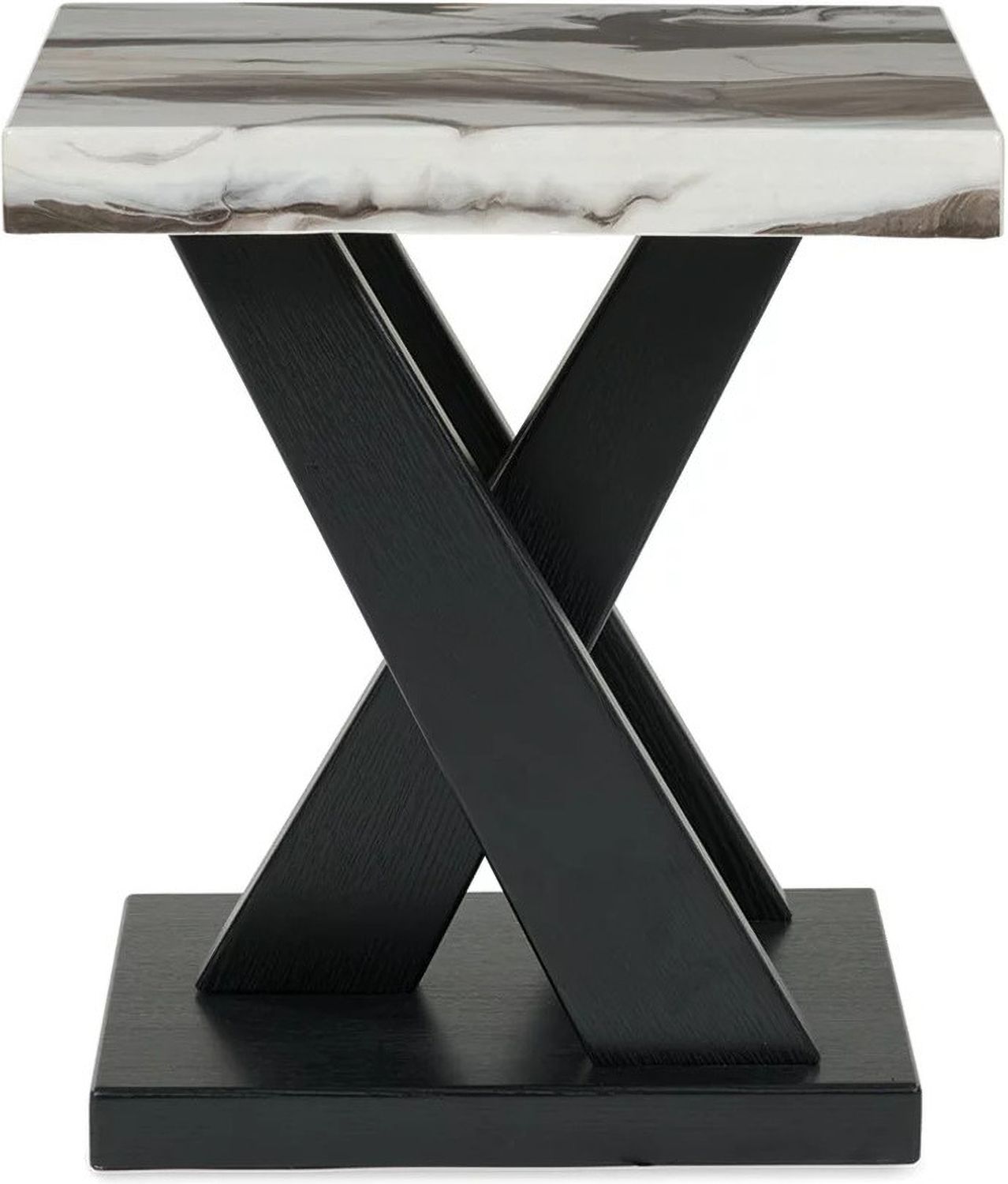 Cendill Table Set of 3 In Dark Brown/White/Black T40313