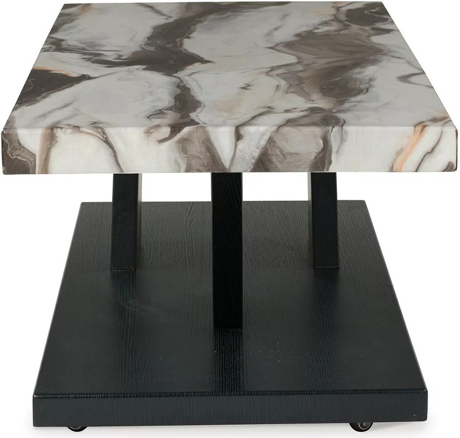 Cendill Table Set of 3 In Dark Brown/White/Black T40313