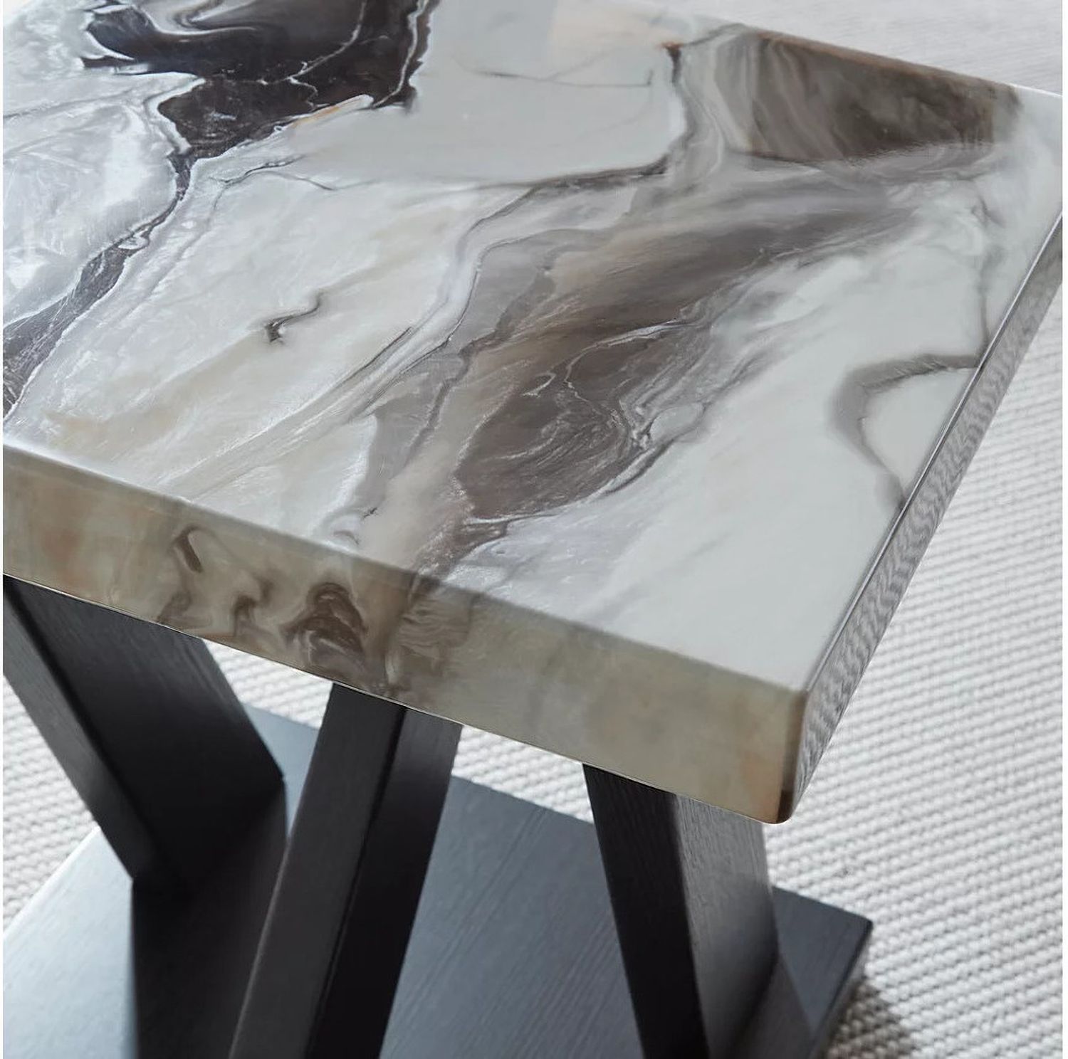 Cendill Table Set of 3 In Dark Brown/White/Black T40313
