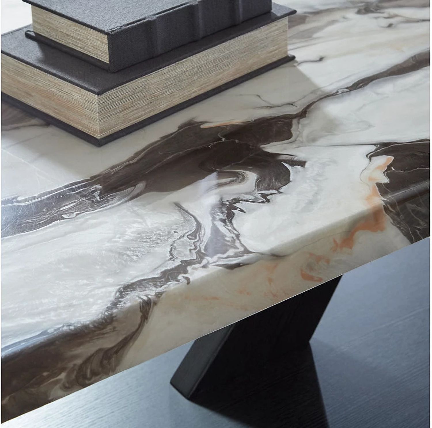 Cendill Table Set of 3 In Dark Brown/White/Black T40313
