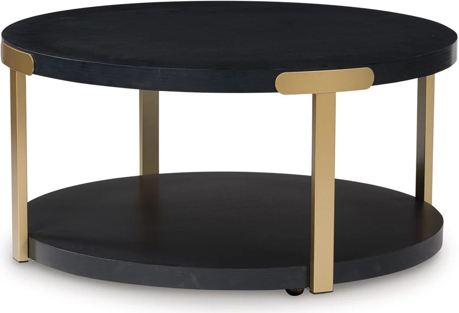 Shylore Table Set of 3 In Brass and Black T41013