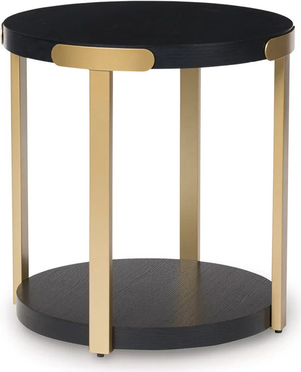 Shylore Table Set of 3 In Brass and Black T41013